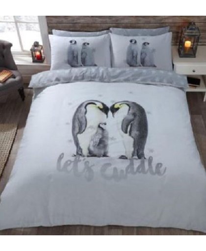 Pinguin dekbedovertrek - Let's Cuddle - Lits-jumeaux maat met 2 kussenslopen