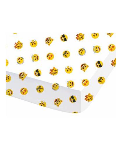 Emoji party time - hoeslaken - tweepersoons - 140 x 190/200 cm
