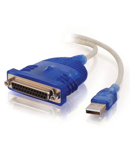 C2G USB 1284 DB25 Parallel Printer Adapter kabeladapter/verloopstukje USB-A Blauw