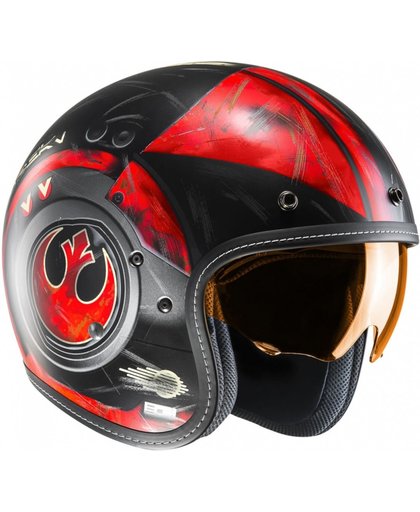 HJC FG 70s Poe Dameron Star Wars Jet Helmet Black Red M