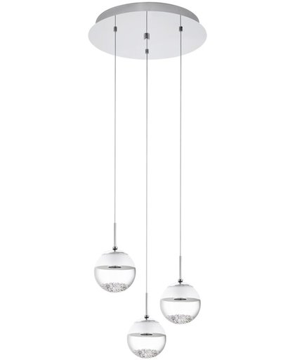 EGLO Montefio 1 - Hanglamp - 3 Lichts - LED - Chroom - Glas, Kristal - Wit, Helder
