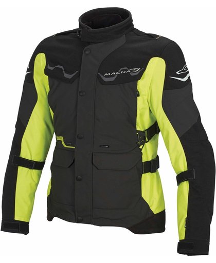 Macna Mountain Motorcycle Textile Jacket Black Yellow XL