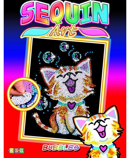 Sequin Art Pailletten Junior Kunstwerk Bubbles de Kitten
