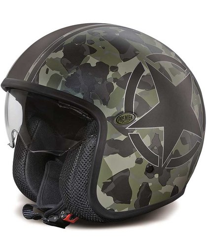 Premier Vintage Star Camo Jet Helmet Green S