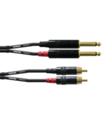 Cordial CFU 6 PC Audio Adapterkabel [2x Jackplug male 6,3 mm - 2x Cinch-stekker] 6.00 m Zwart