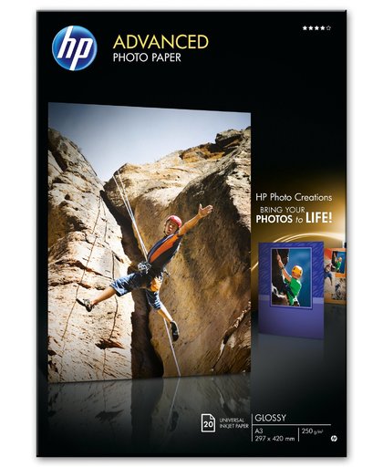 HP Advanced Photo Paper, glanzend, 20 vel, A3/297 x 420 mm