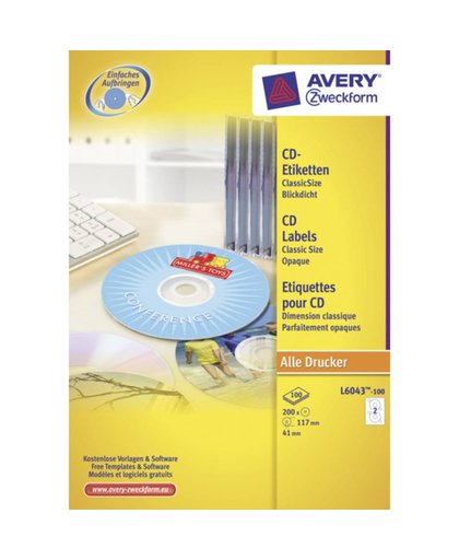 Avery Laser Classic Size Cd/dvd 100shts