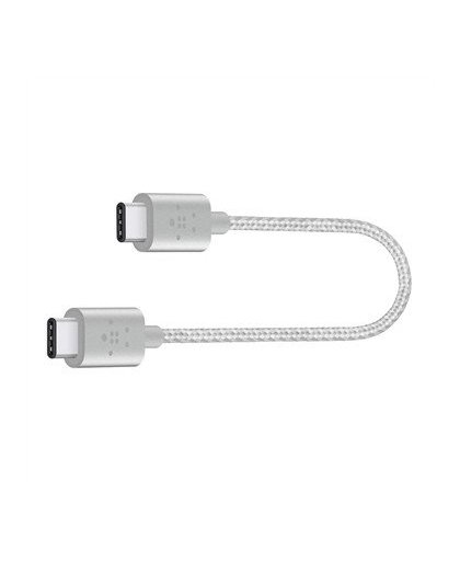 Belkin Metallic MIXIT USB-C naar USB-C Kabel - 3A - 15cm - Zilver