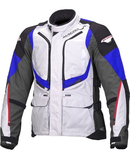Macna Vosges Motorcycle Textile Jacket Grey White Blue 2XL