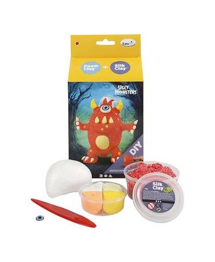 Creotime Foam-/Silk Clay set Funny Friends rood