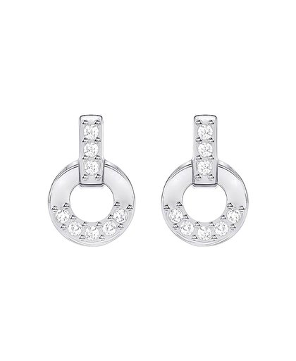 Swarovski Circle Crystal Stud Earrings, Silver