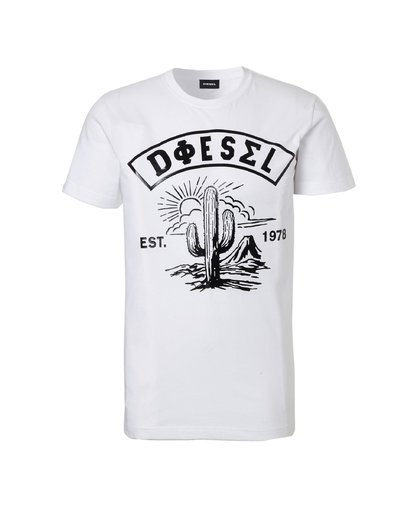 Diesel T-Diego Graphic Print Short Sleeve T-Shirt, White