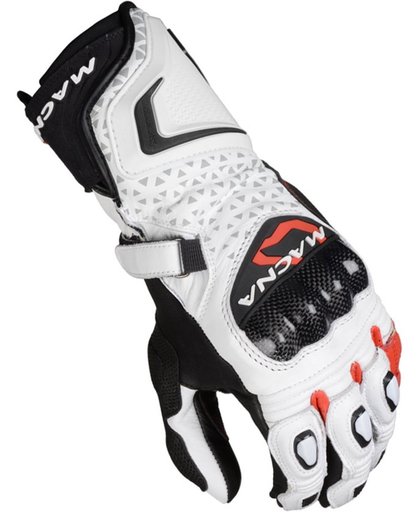 Macna Track R Gloves Black White Red S
