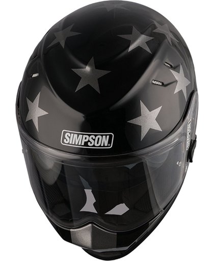 Simpson Venom Subdued Helmet Black Silver M