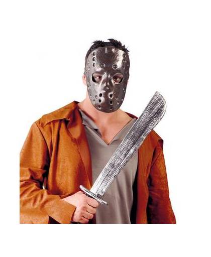 Halloween masker jason met machete voorkant