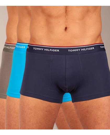 Tommy Hilfiger 3-Pack Low Rise Trunk Smoked Pearl-Vivid Blue-Peaco