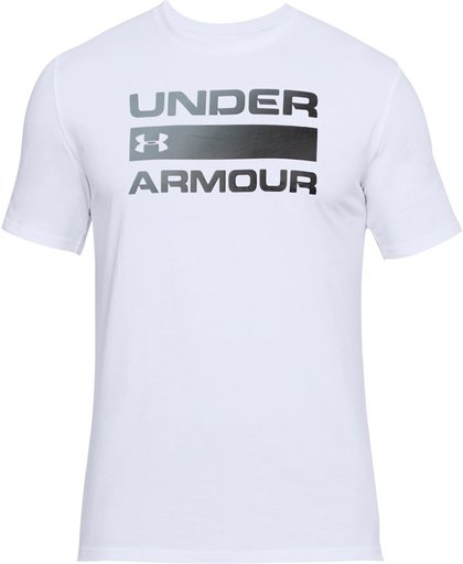Under Armour Sportshirt - Maat L  - Mannen - wit/zwart