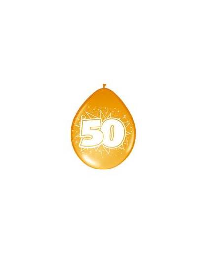 Ballonnen ster 30 cm: 50 jaar 8 stuks