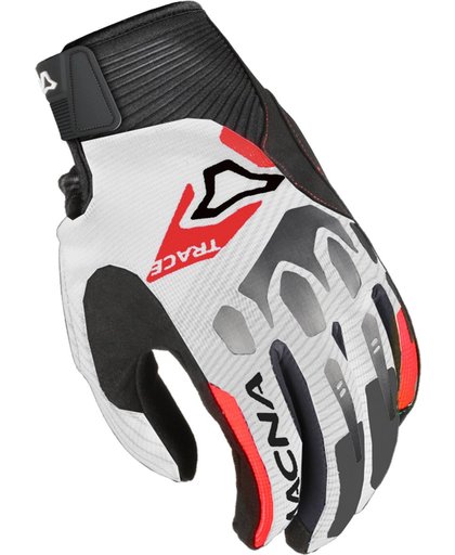 Macna Trace MX Gloves Black White Red 3XL