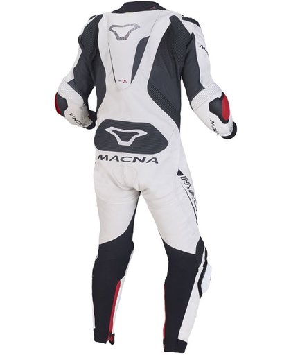 Macna Voltage one piece leather suit Black White Red 58