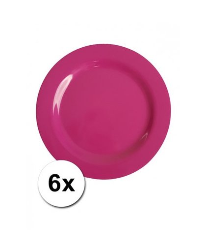 Hard plastic camping borden roze 6 stuks 20 cm Roze