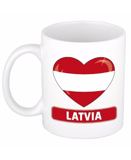 Hartje Letland mok / beker 300 ml Multi