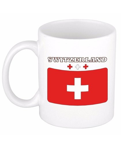 Mok / beker Zwitserse vlag 300 ml Multi