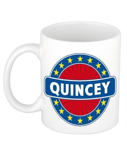 Quincey naam koffie mok / beker 300 ml Multi