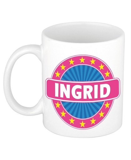 Ingrid naam koffie mok / beker 300 ml Multi