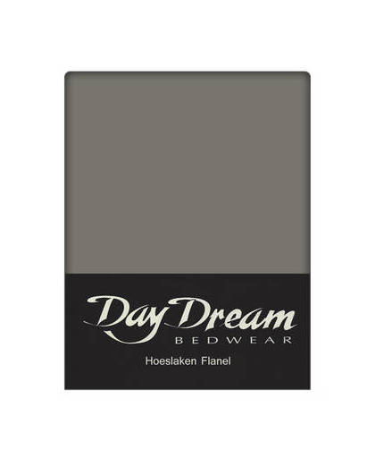 Flanellen hoeslaken grijs day dream-90 x 220 cm