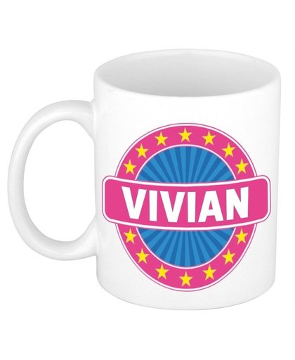 Vivian naam koffie mok / beker 300 ml Multi