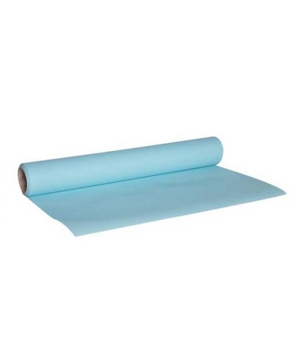 Luxe lichtblauwe kleur tafelloper Blauw