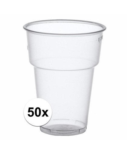 Plastic bierglazen 50 stuks Transparant