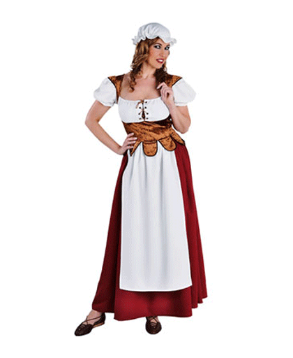 Middeleeuwse boerinnen jurk 40 (L) Multi