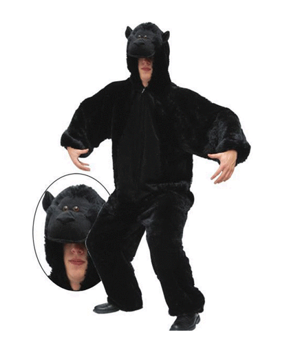 Pluche gorilla kostuum 56 (XL) Zwart