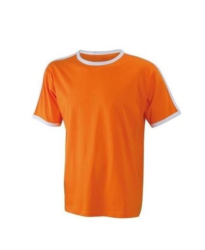 Oranje met wit heren t-shirt S Oranje