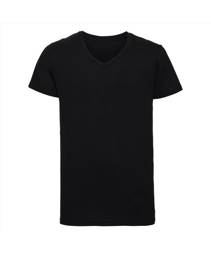 Basic V-hals t-shirt vintage washed zwart voor heren XL (42/54) Zwart