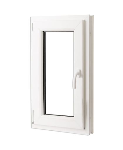 PVC raam met driedubbele beglazing en handvat rechts 600 x 1000 mm