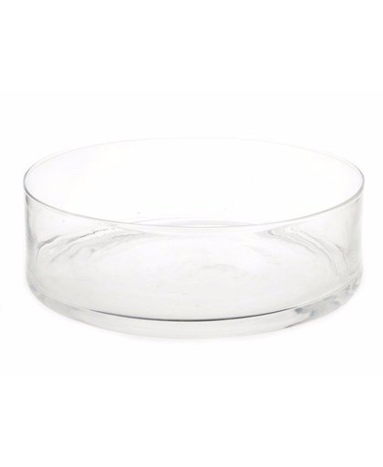 Platte ronde vaas/schaal 37 cm van glas Transparant