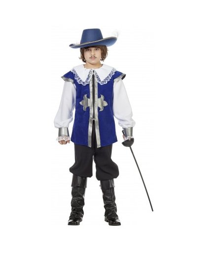 Blauw musketiers kostuum voor kinderen 152 Blauw