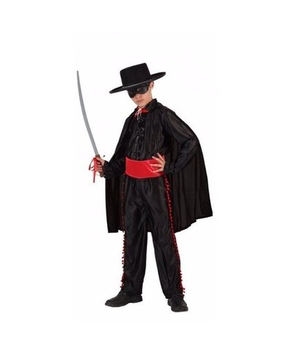 Spaanse gemaskerde held kostuum voor jongens 128 (7-9 jaar) Zwart