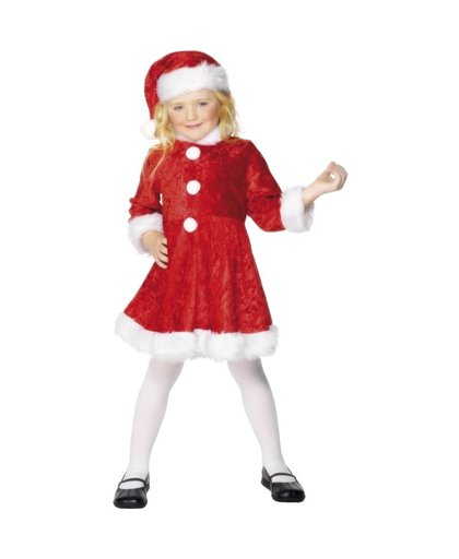 Kerst jurkje met muts voor meisjes 140-152 (9-12 jaar) Rood