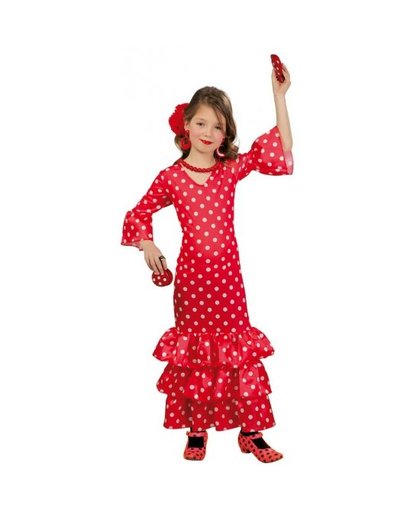Lange Spaanse jurk voor meisjes 128-134 (7-9 jaar) Multi