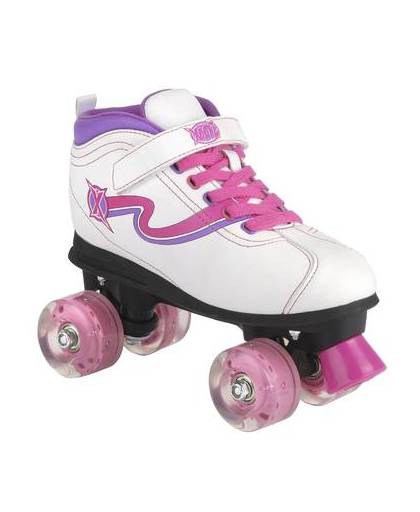 Xootz rolschaatsen Disco Sisco meisjes wit/roze maat 34/35