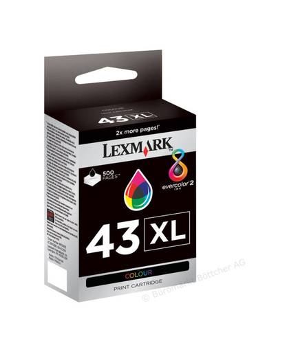 Lexmark Nr. 43XL hoog rendement kleuren inktcartr. inktcartridge