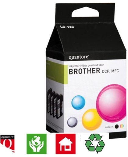 quantore Inkcartridge Quantore Brother LC-123 zwart + 3 kleuren