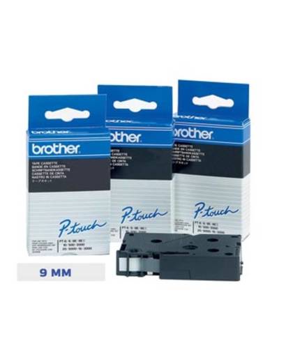 Brother Gloss Laminated Labelling Tape - 9mm, Blue/White labelprinter-tape TC