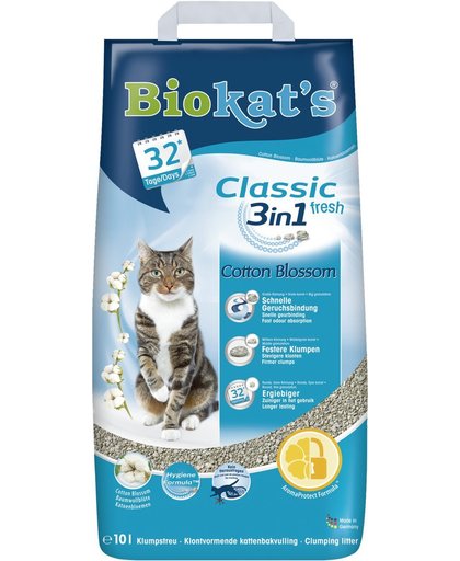 2 x 10L Classic Fresh 3in1 Cotton Blossom Biokat&#39;s Kattenbakvulling