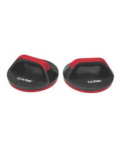 Care Fitness opdruksteunen Push up bar 2 stuks zwart/rood