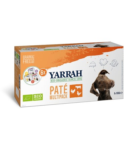 yarrah 6 x 150 g Bio Wellness Paté Mixpakket Mix: 3 smaken Yarrah Hondenvoer